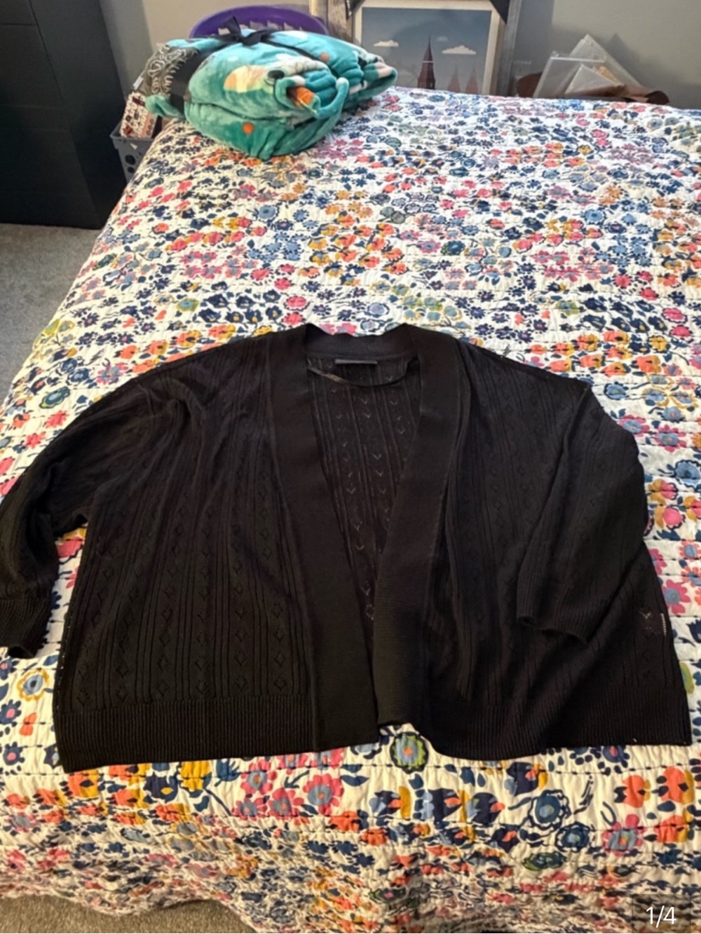 LANE BRYANT Black Open-Front Women's Cardigan Sweater size 22-24 at Lane Bryant